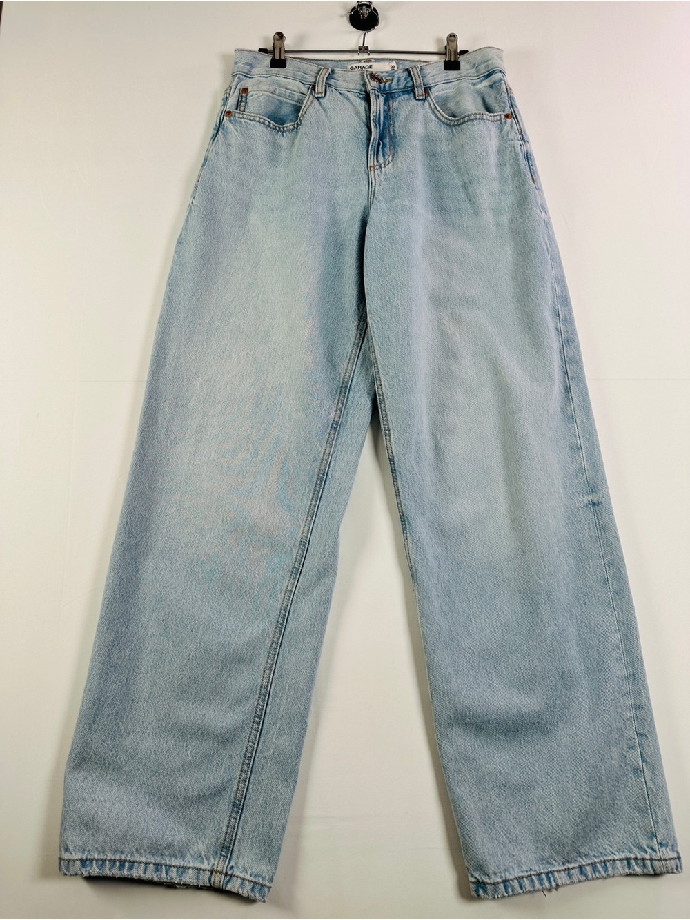 Garage Y2K Low Rise Baggy Jeans Light Blue Rigid Denim 26